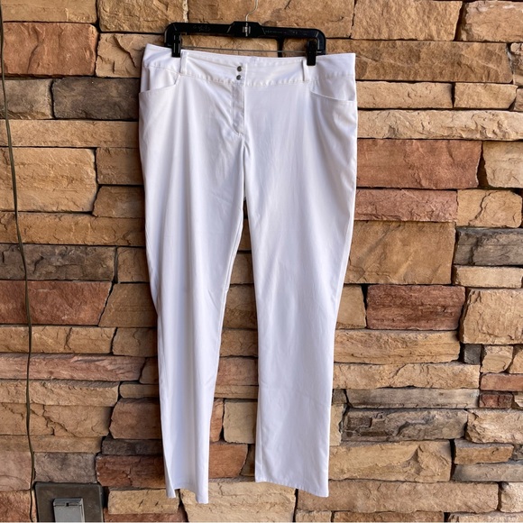 adidas Pants - Adidas bright white lightweight pants Women 14 Like New